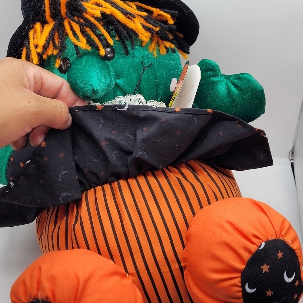Vintage DanDee Sitting Halloween Witch 14" Plush Stuffed Toy Rare With Tag - Picture 5 of 8